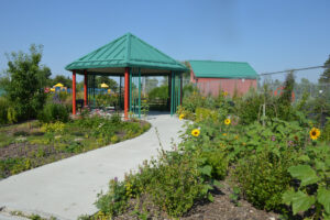 Gazebo located in the perennial garden